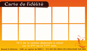 Carte de fidélité Beauté et Détente